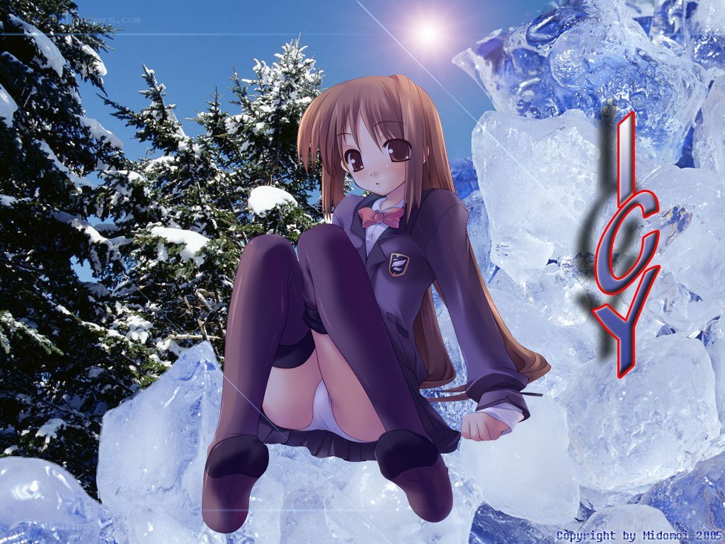 Anime girl on ice
