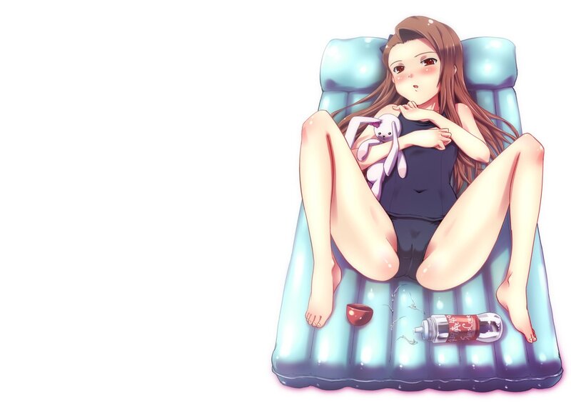 Anime girl on inflatable mattress