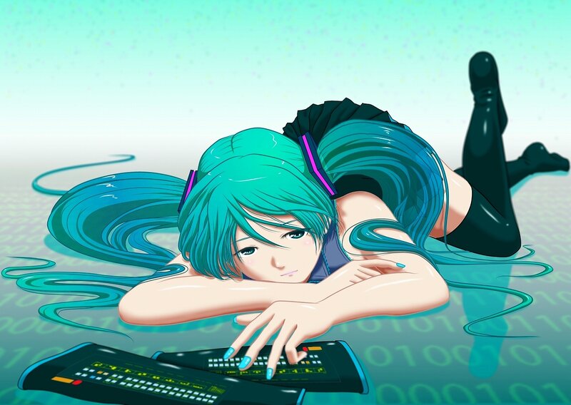 Anime Girl on Keyboard