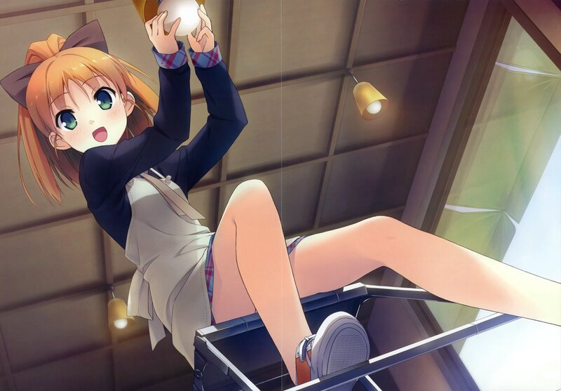 Anime Girl on Ladder — Orange