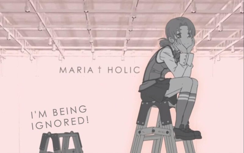 Anime Girl on Ladder — Pink