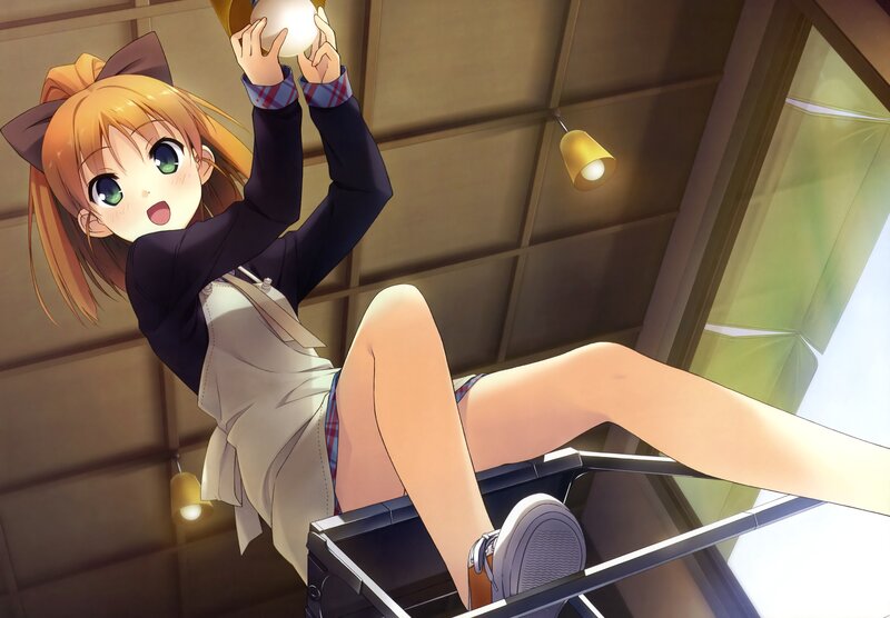 anime girl on ladder