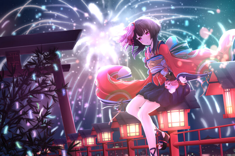 Anime Girl on Lantern