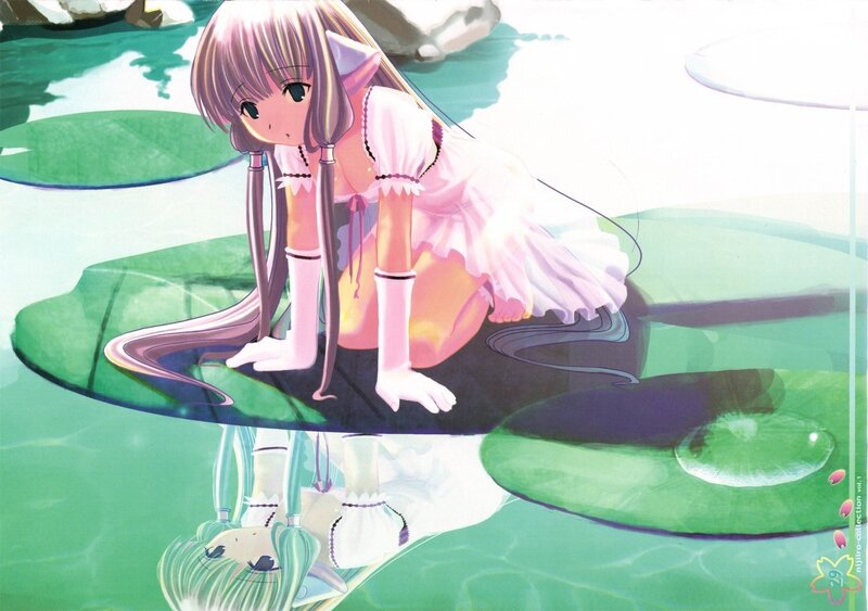 anime girl on lily pad
