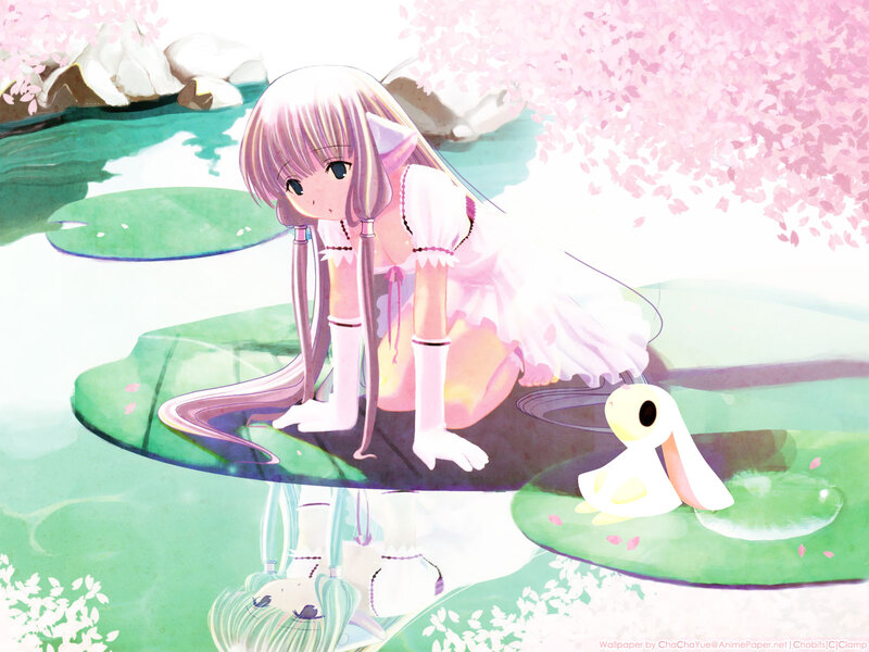 Anime Girl on Lily Pad — Pink
