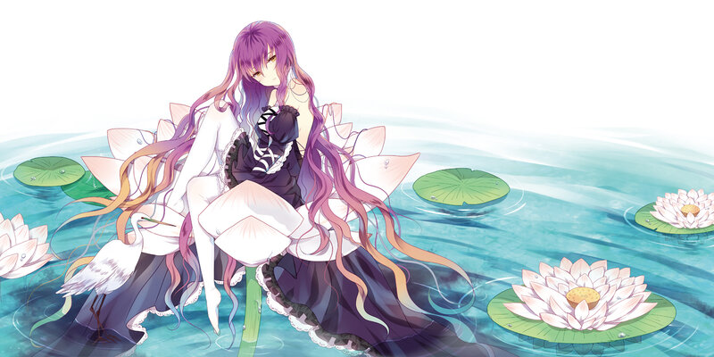 Anime Girl on Lotus