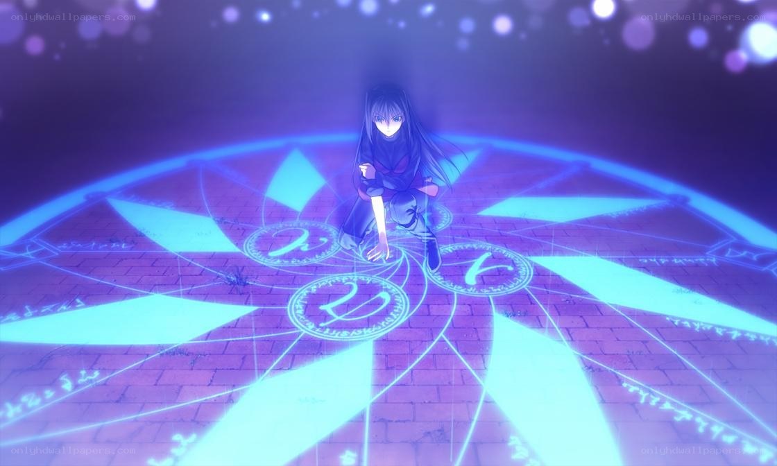 anime girl on magic circle