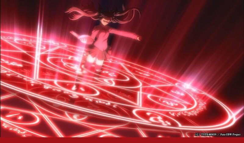 anime girl on magic circle
