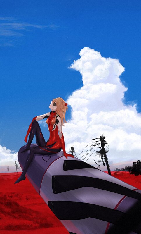 Anime Girl on Mecha — Blue