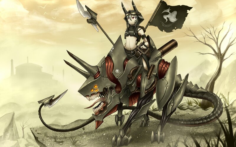 Anime Girl on Mechanical Beast