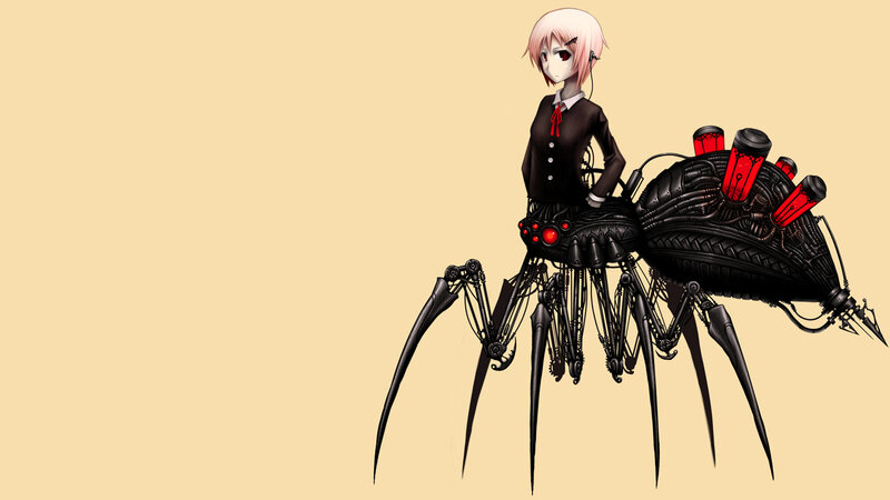 anime girl on mechanical spider