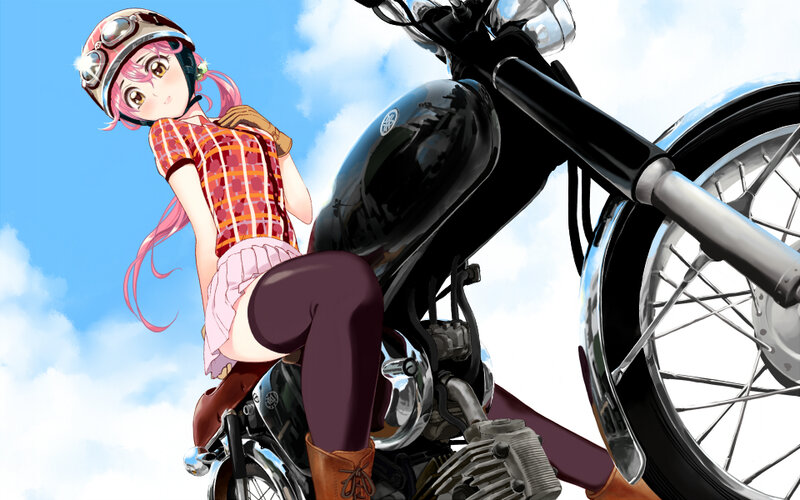 anime girl on motorcycle