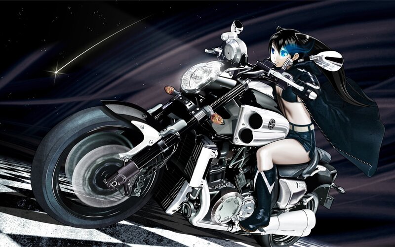 anime girl on motorcycle