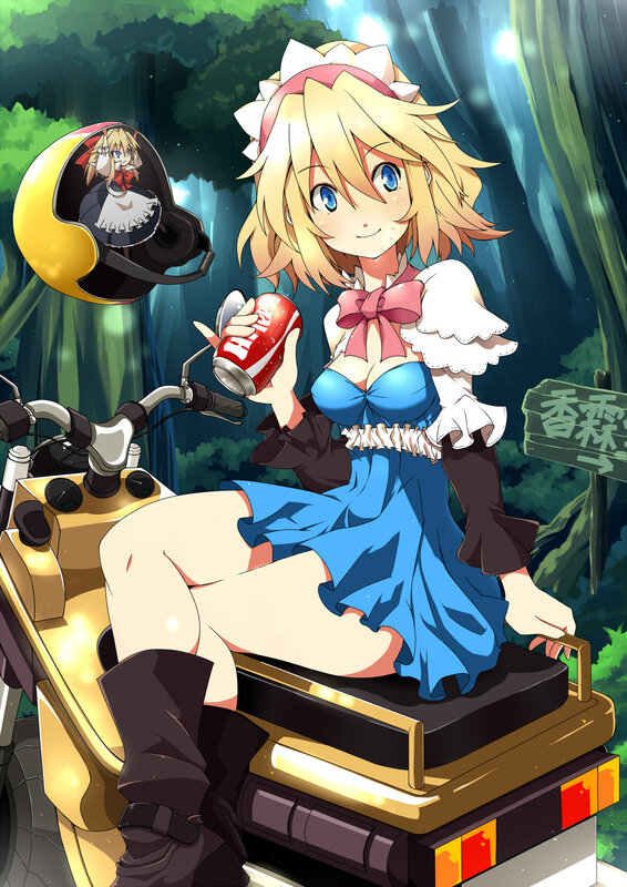 Anime girl on motorcycle