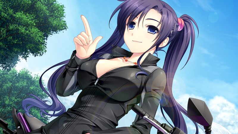 anime girl on motorcycle