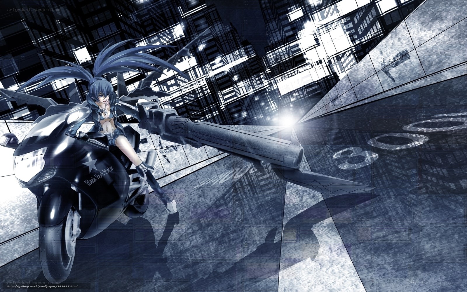 Anime girl on motorcycle