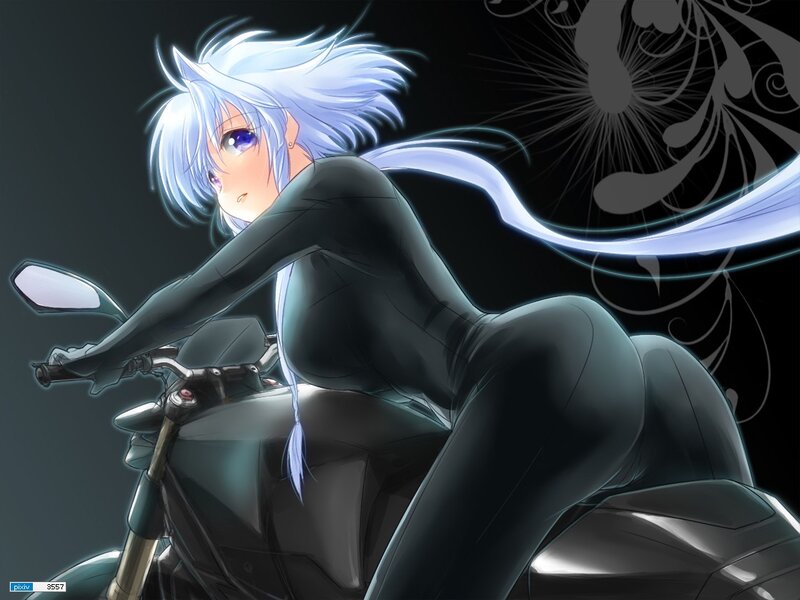 anime girl on motorcycle