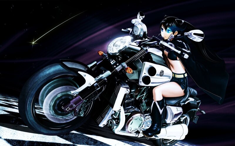 anime girl on motorcycle