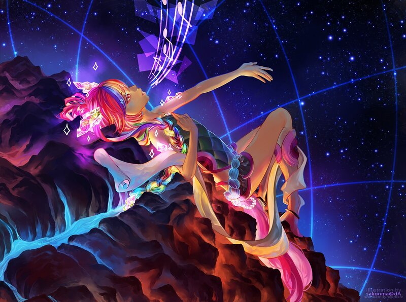 Anime Girl on Mountain — Purple