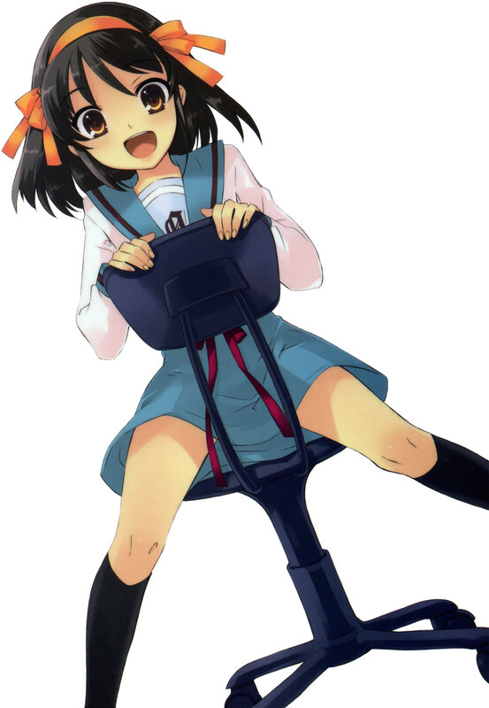 anime girl on office chair
