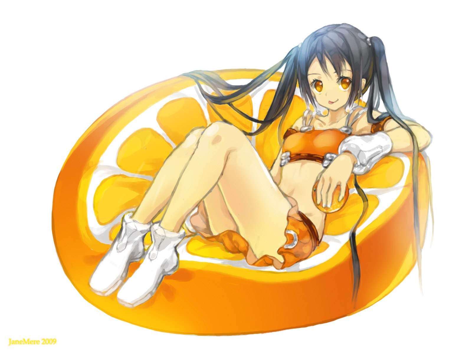 anime girl on orange slice