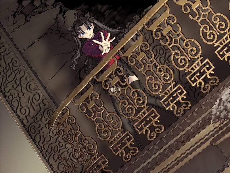 anime girl on ornate floor