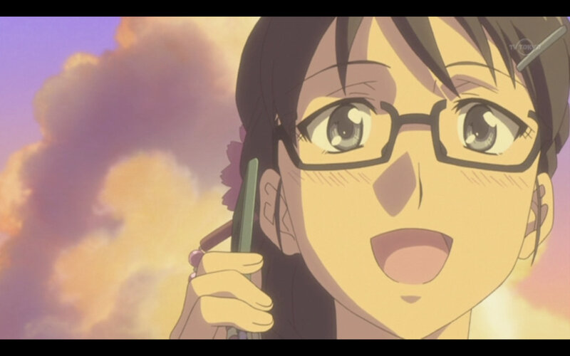 anime girl on phone