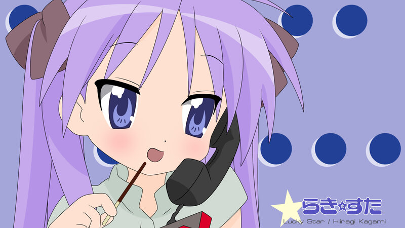 anime girl on phone