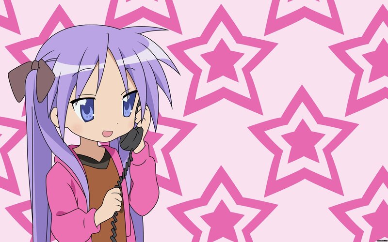 anime girl on phone