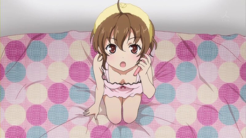 anime girl on phone