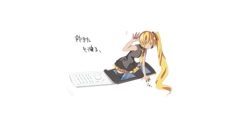 anime girl on phone