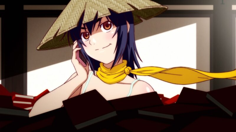 anime girl on phone