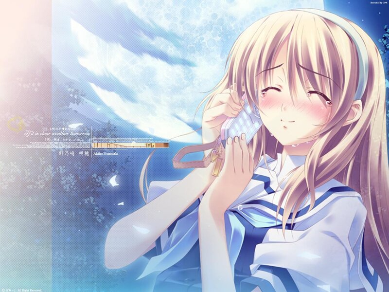 Anime girl on phone