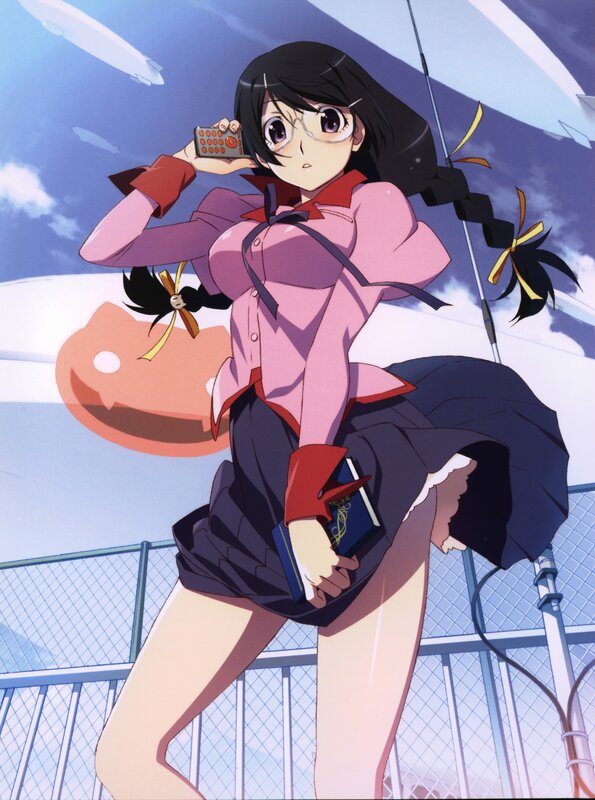 Anime girl on phone