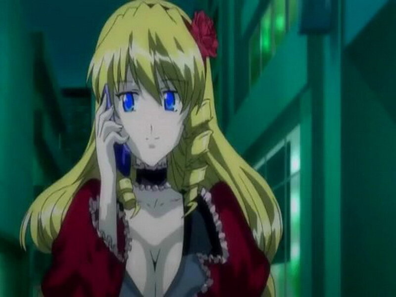 anime girl on phone