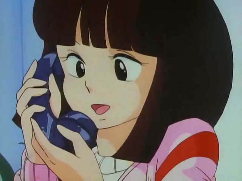 anime girl on phone