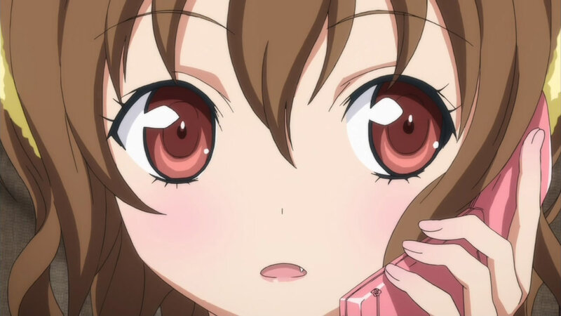 Anime Girl on Phone — Brown
