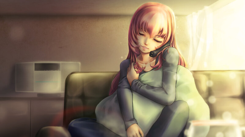anime girl on phone call