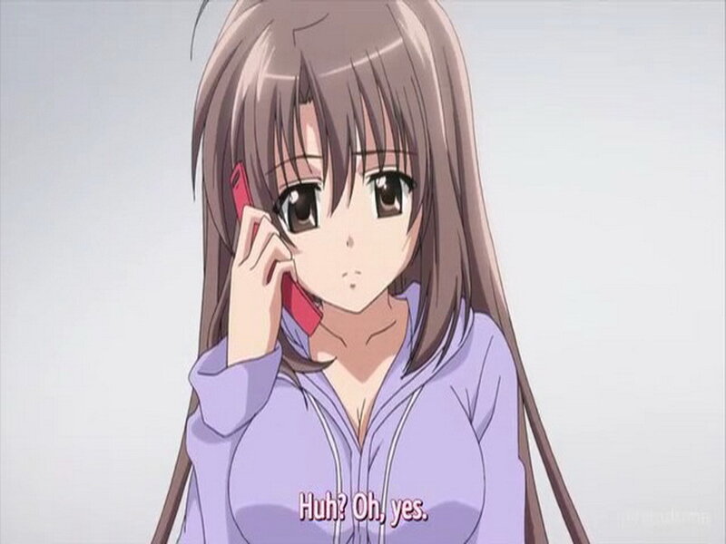 Anime Girl on Phone — Purple