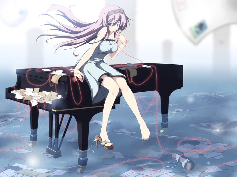 anime girl on piano