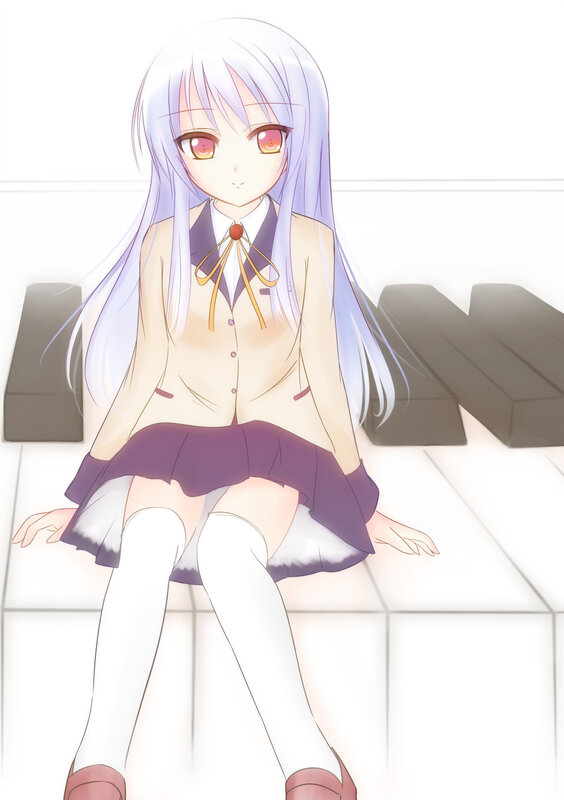 anime girl on piano keys