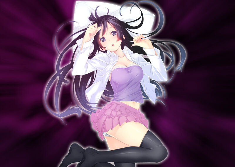 Anime Girl on Pillow — Purple