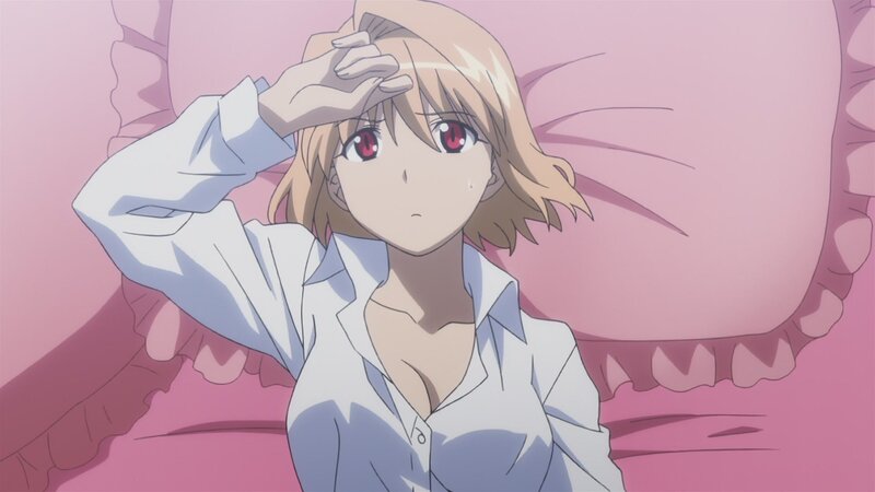 anime girl on pink pillow