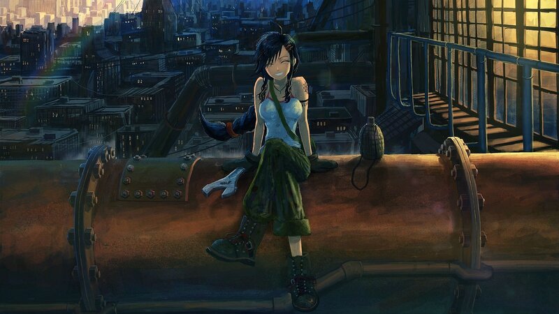 Anime Girl on Pipe