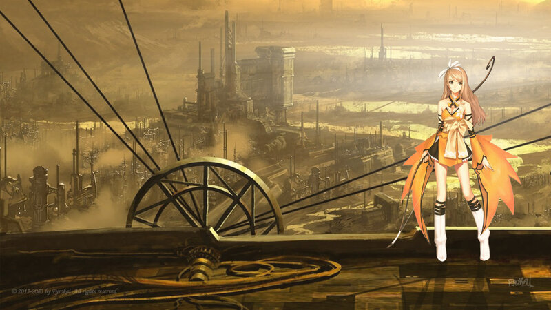 Anime Girl on Platform — Orange