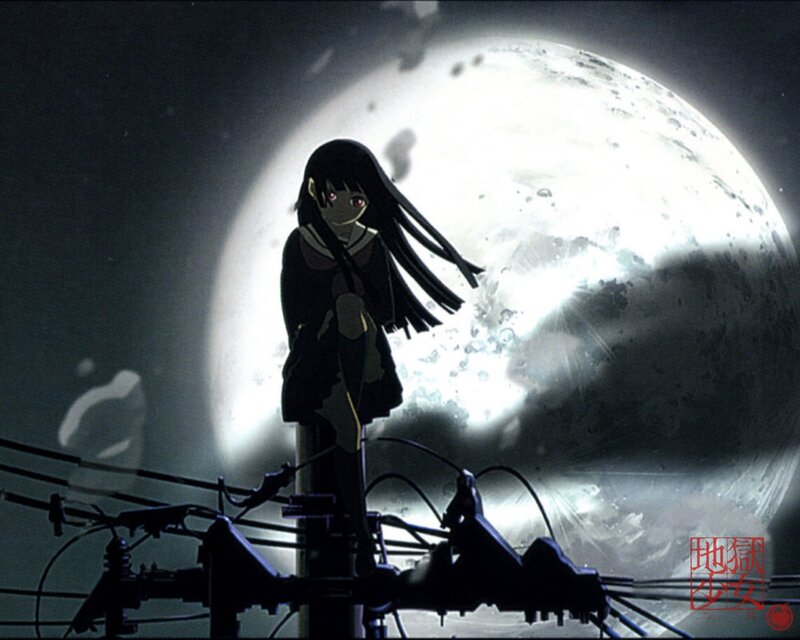 Anime Girl on Pole — Black