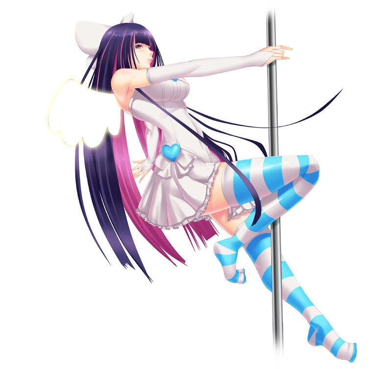 Anime Girl on Pole — White