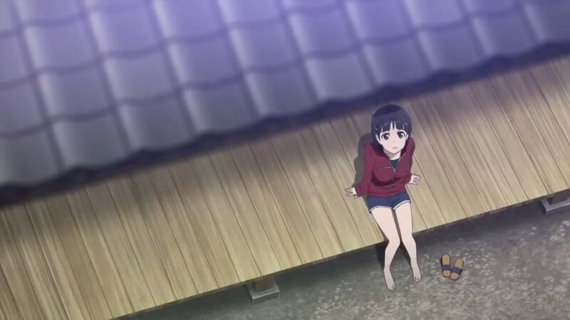Anime Girl on Porch — Brown