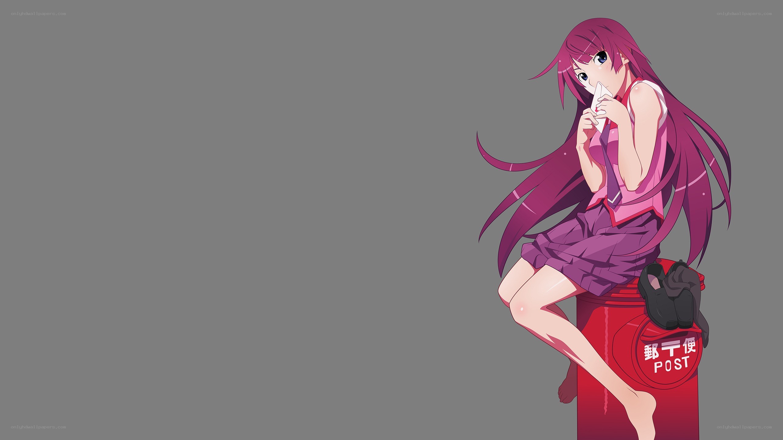 anime girl on post box