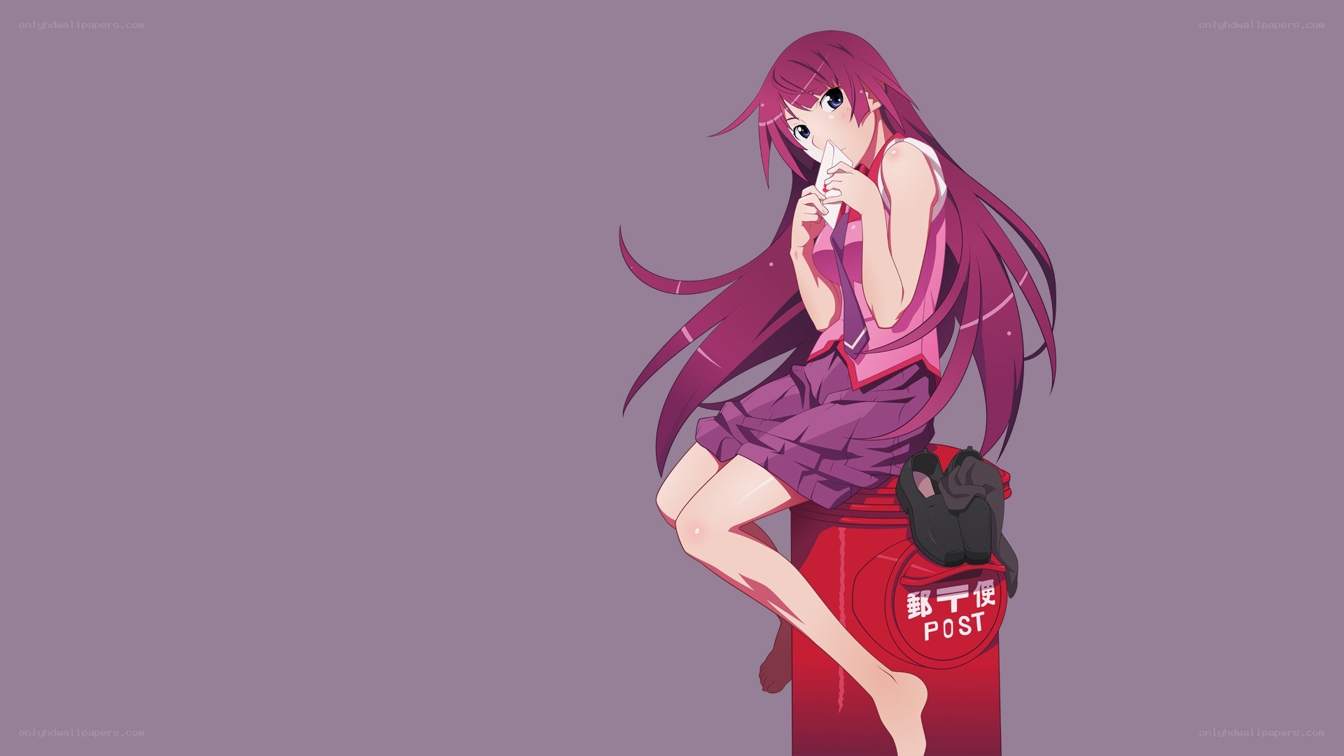 anime girl on post box